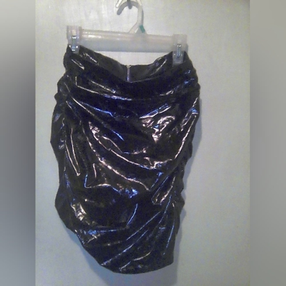 Brand New Fashion Nova leather ruched skirt